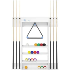 vidaXL Biljartkeu standaard Bewerkt hout 93 x 12 x 103 cm Grijs Sonoma