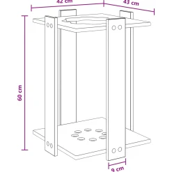 vidaXL Biljartkeu standaard Bewerkt hout 42 x 43 x 60 cm Wit