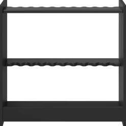 vidaXL Biljartkeu standaard Bewerkt hout 60 x 20 x 57 cm Zwart