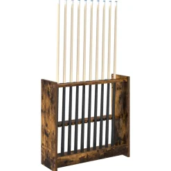 vidaXL Biljartkeu standaard Bewerkt hout 60 x 20 x 57 cm Gerookt eiken
