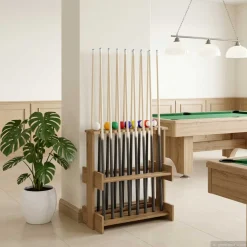 vidaXL Biljartkeu standaard Bewerkt hout 60 x 35 x 60 cm