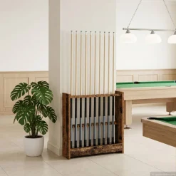 vidaXL Biljartkeu standaard Bewerkt hout 60 x 20 x 57 cm Oud hout