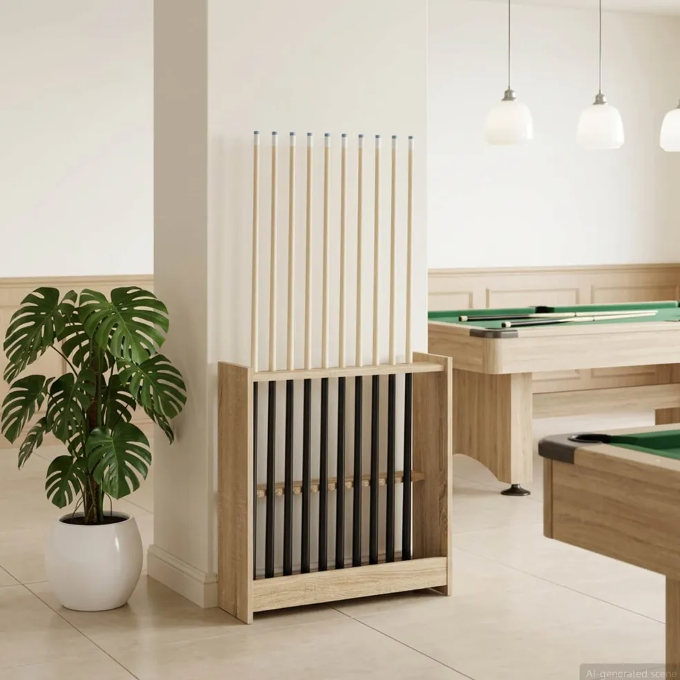 vidaXL Biljartkeu standaard Bewerkt hout 60 x 20 x 57 cm Sonoma Eiken