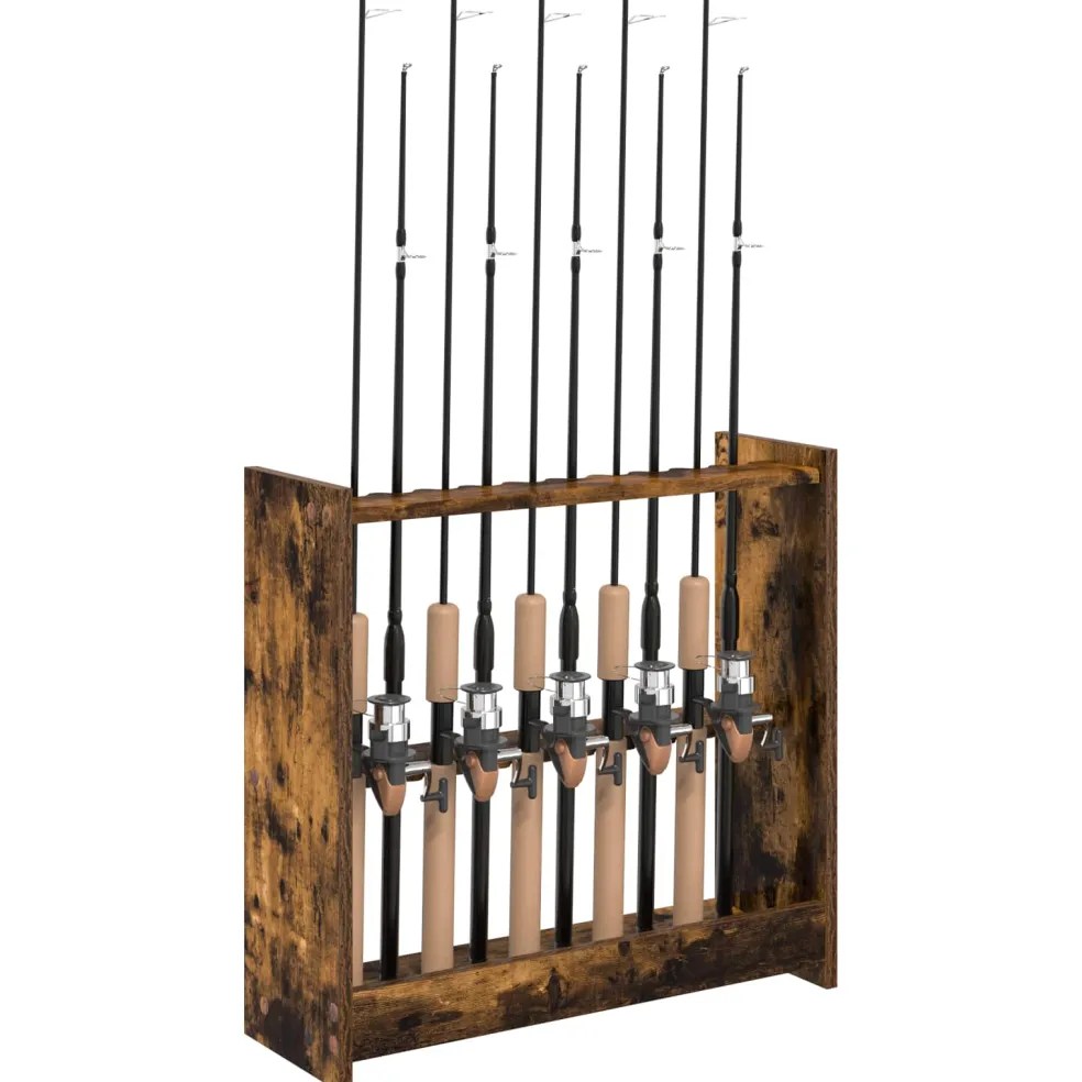 vidaXL Biljartkeu standaard Bewerkt hout 60 x 20 x 57 cm Gerookt eiken