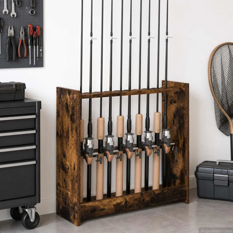 vidaXL Biljartkeu standaard Bewerkt hout 60 x 20 x 57 cm Gerookt eiken
