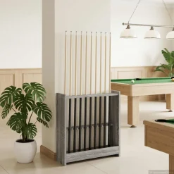 vidaXL Biljartkeu standaard Bewerkt hout 60 x 20 x 57 cm Grijs Sonoma