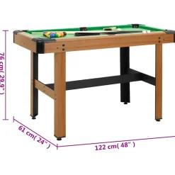 vidaXL Biljarttafel 4 feet 122x61x76 cm bruin