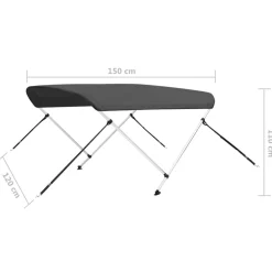 vidaXL Biminitop 2-boogs 150x120x110 cm antracietkleurig