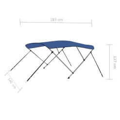 vidaXL Biminitop 3-boogs 183x140x137 cm blauw