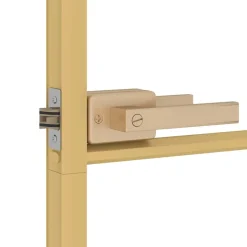 vidaXL Binnendeur smal 76x201,5 cm gehard glas en aluminium goudkleur