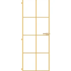 vidaXL Binnendeur smal 76x201,5 cm gehard glas en aluminium goudkleur