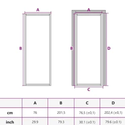 vidaXL Binnendeur smal 76x201,5 cm gehard glas en aluminium goudkleur