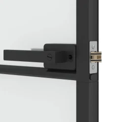 vidaXL Binnendeur smal 76x201,5 cm gehard glas en aluminium zwart