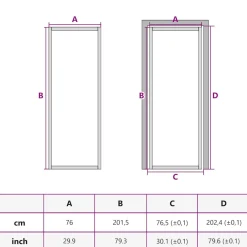 vidaXL Binnendeur smal 76x201,5 cm gehard glas en aluminium zwart