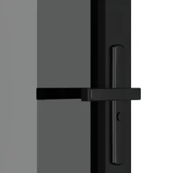 vidaXL Binnendeur 76x201,5 cm ESG-glas en aluminium zwart