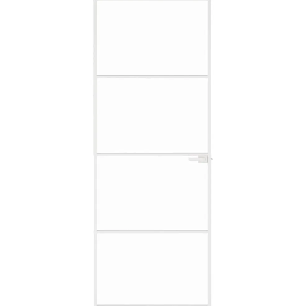 vidaXL Binnendeur 76x201,5 cm gehard glas en aluminium smal wit