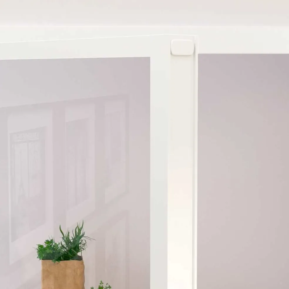 vidaXL Binnendeur 76x201,5 cm gehard glas en aluminium smal wit