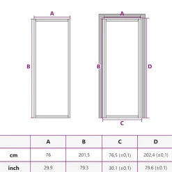 vidaXL Binnendeur 76x201,5 cm gehard glas en aluminium smal wit