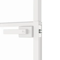 vidaXL Binnendeur 76x201,5 cm gehard glas en aluminium smal wit