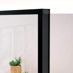 vidaXL Binnendeur 76x201,5 cm gehard glas en aluminium smal zwart