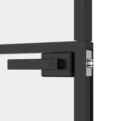 vidaXL Binnendeur 76x201,5 cm gehard glas en aluminium smal zwart