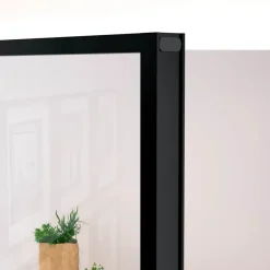 vidaXL Binnendeur 76x201,5 cm gehard glas en aluminium smal zwart