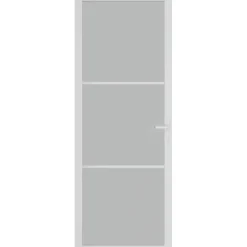 vidaXL Binnendeur 76x201,5 cm matglas en aluminium wit