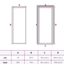 vidaXL Binnendeur 76x201,5 cm matglas en aluminium zwart