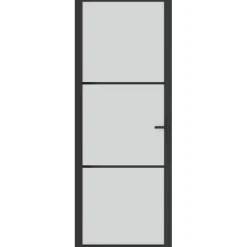 vidaXL Binnendeur 76x201,5 cm matglas en aluminium zwart