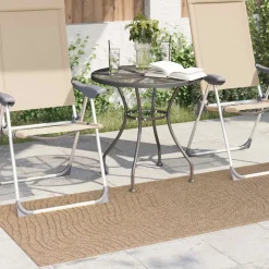 vidaXL Binnen- en buitentapijt AGIRA Naturel 150 x 80 cm Polyester