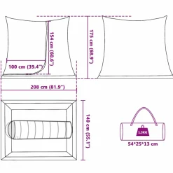 vidaXL Binnentent 2-persoons Zwart Met gaasdoek