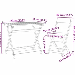 vidaXL Bistroset 5 st Olie naturel Massief Acaciahout