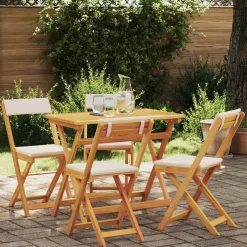 vidaXL Bistroset 5 st Olie naturel Massief Acaciahout