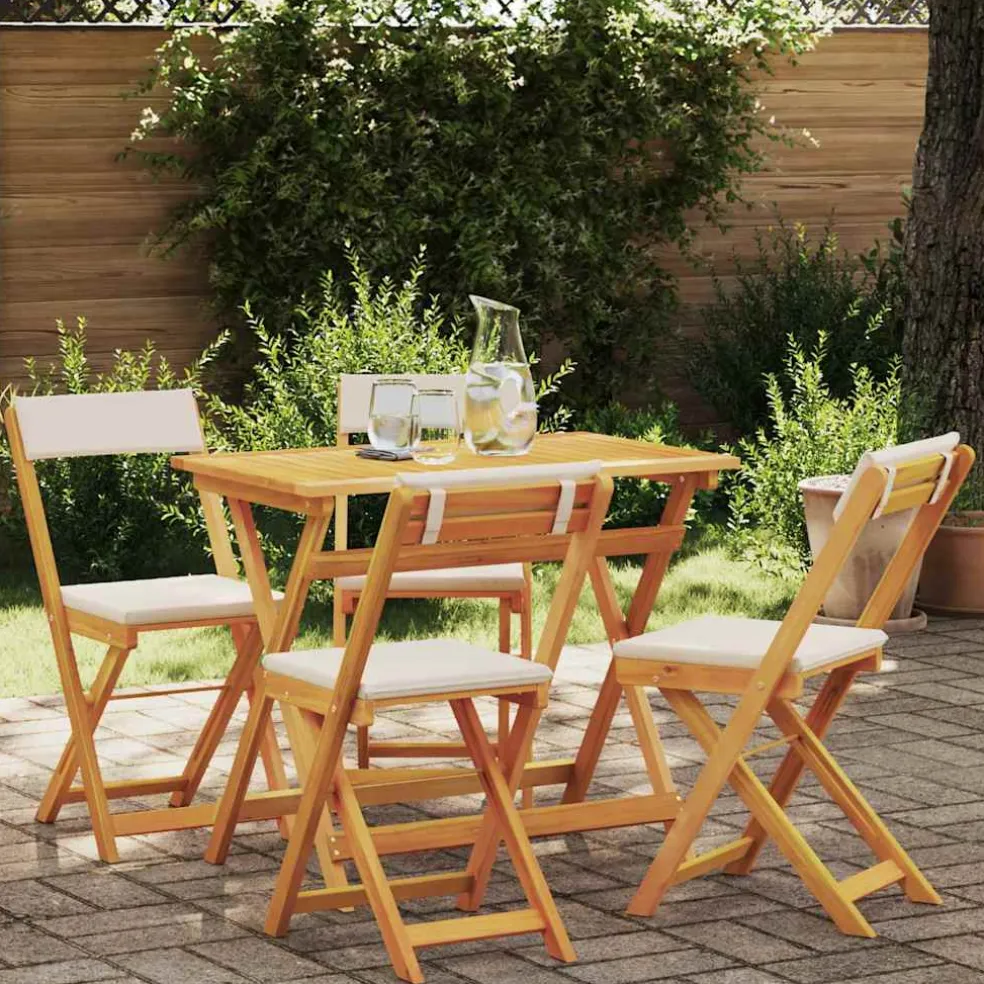 vidaXL Bistroset 5 st Olie naturel Massief Acaciahout