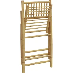 vidaXL Bistrostoelen 2 st inklapbaar met kussens bamboe crèmewit