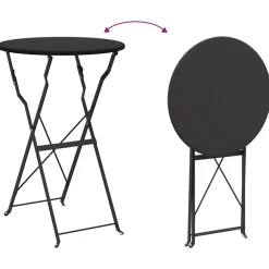 vidaXL Bistrotafel Antraciet Ø 50 x 71 cm Poedercoating staal