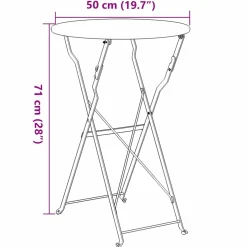 vidaXL Bistrotafel Antraciet Ø 50 x 71 cm Poedercoating staal