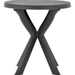 vidaXL Bistrotafel Ø70 cm kunststof antraciet