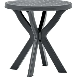 vidaXL Bistrotafel Ø70 cm kunststof antraciet