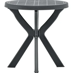 vidaXL Bistrotafel Ø70 cm kunststof antraciet