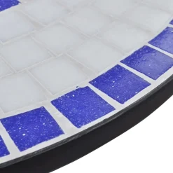 vidaXL Bistrotafel 60 cm mozaïek blauw en wit