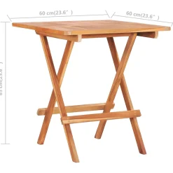 vidaXL Bistrotafel inklapbaar 60x60x65 cm massief teakhout
