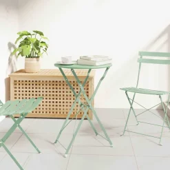 vidaXL Bistrotafel Licht muntgroen Ø 50 x 71 cm Poedercoating staal
