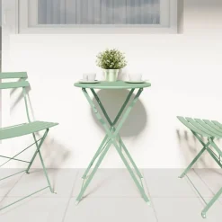 vidaXL Bistrotafel Licht muntgroen Ø 50 x 71 cm Poedercoating staal