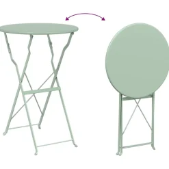 vidaXL Bistrotafel Licht muntgroen Ø 50 x 71 cm Poedercoating staal
