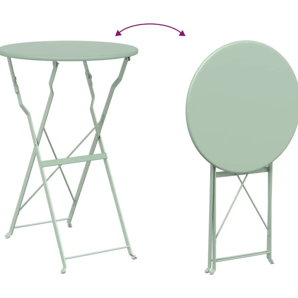 vidaXL Bistrotafel Licht muntgroen Ø 50 x 71 cm Poedercoating staal