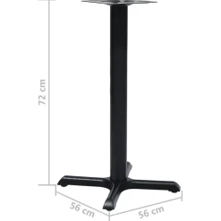vidaXL Bistrotafelpoot 56x56x72 cm gietijzer zwart