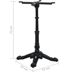 vidaXL Bistrotafelpoot 52x52x72 cm gietijzer zwart