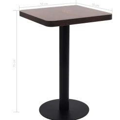 vidaXL Bistrotafel 50x50 cm MDF donkerbruin