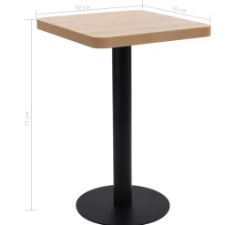 vidaXL Bistrotafel 50x50 cm MDF lichtbruin